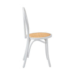 NNEED 2PCS Wooden Dining Chair Ratan Seat White
