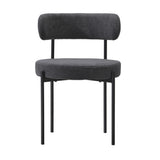 NNEED 2x Dining Chair Boucle Seat Backrest Dark Grey
