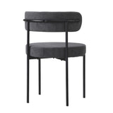 NNEED 2x Dining Chair Boucle Seat Backrest Dark Grey