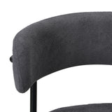 NNEED 2x Dining Chair Boucle Seat Backrest Dark Grey