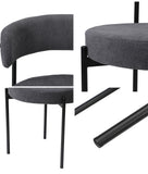 NNEED 2x Dining Chair Boucle Seat Backrest Dark Grey