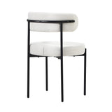NNEED 2x Dining Chair Boucle Seats Backrest White