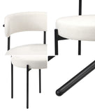 NNEED 2x Dining Chair Boucle Seats Backrest White