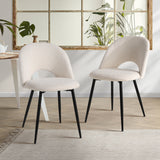 NNEED 2PCS Dining Chairs Sherpa White