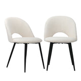NNEED 2PCS Dining Chairs Sherpa White