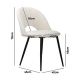 NNEED 2PCS Dining Chairs Sherpa White