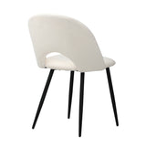 NNEED 2PCS Dining Chairs Sherpa White