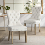 NNEED Velert Dining Chair with French Tufted X2 Beige