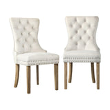NNEED Velert Dining Chair with French Tufted X2 Beige