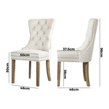 NNEED Velert Dining Chair with French Tufted X2 Beige