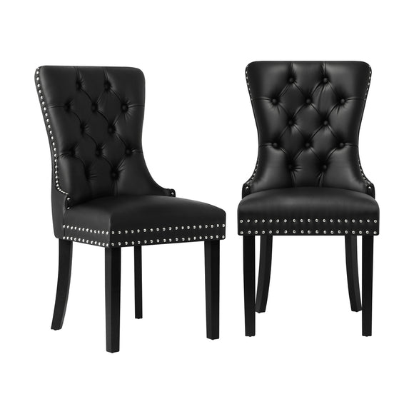 NNEED Velert Dining Chair with French Tufted X2 Black