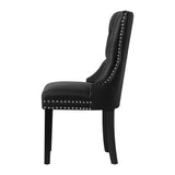 NNEED Velert Dining Chair with French Tufted X2 Black