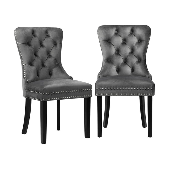 NNEED Velert Dining Chair with French Tufted X2 Grey