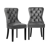 NNEED Velert Dining Chair with French Tufted X2 Grey