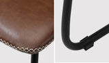NNEED 2x Dining Chairs Lounge Retro Padded Seat PU Brown