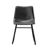NNEED 2x Dining Chairs Lounge Retro Padded Seat PU Grey