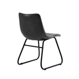 NNEED 2x Dining Chairs Lounge Retro Padded Seat PU Grey