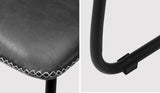 NNEED 2x Dining Chairs Lounge Retro Padded Seat PU Grey