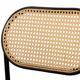 NNEED 2PCS Rattan Dining Chair PU Leather Black