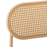 NNEED 2PCS Dining Chair Rattan PU Leather Brown