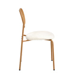 NNEED 2PCS Rattan Dining Chair Sherpa White