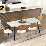 NNEED 2PCS Rattan Dining Chair Sherpa White