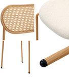 NNEED 2PCS Rattan Dining Chair Sherpa White