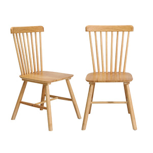 NNEED 2x Dining Chairs Minimalist Vertical Back Wooden