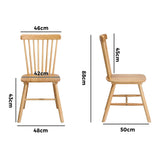NNEED 2x Dining Chairs Minimalist Vertical Back Wooden