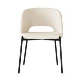 NNEED Dining Chair Set of 2 Sherpa White and Black