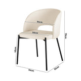 NNEED Dining Chair Set of 2 Sherpa White and Black