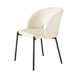 NNEED Dining Chair Set of 2 Sherpa White and Black
