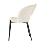 NNEED Dining Chair Set of 2 Sherpa White and Black