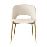 NNEED Dining Chair Set of 2 Sherpa White and Gold