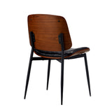 NNEED 4x Dining Chairs Leather Wooden Metal Legs Black