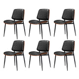 NNEED 6x Dining Chairs Leather Wooden Metal Legs Black