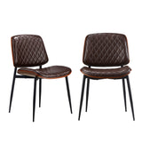 NNEED 6x Dining Chairs Leather Wooden Metal Legs Walnut