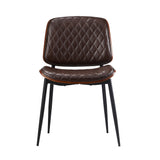 NNEED 6x Dining Chairs Leather Wooden Metal Legs Walnut