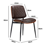 NNEED 6x Dining Chairs Leather Wooden Metal Legs Walnut
