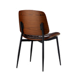 NNEED 6x Dining Chairs Leather Wooden Metal Legs Walnut