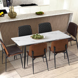 NNEED 6x Dining Chairs Leather Wooden Metal Legs Walnut