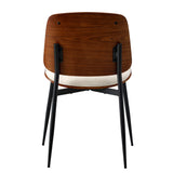 NNEED 4x Dining Chairs PU Leather Wood Frame Metal Legs White