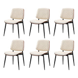 NNEED 6x Dining Chairs PU Leather Wood Frame Metal Legs White