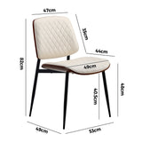 NNEED 6x Dining Chairs PU Leather Wood Frame Metal Legs White