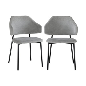NNEED Dining Chair Set of 2 Grey and Black