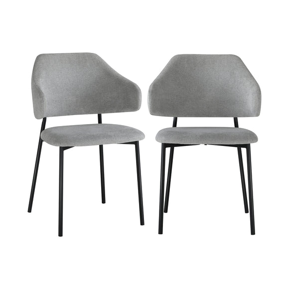 NNEED Dining Chair Set of 2 Grey and Black