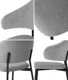 NNEED 4x Dining Chairs Tub Fabric Grey&Black