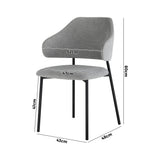 NNEED 4x Dining Chairs Tub Fabric Grey&Black
