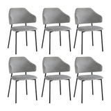 NNEED 6x Dining Chairs Tub Fabric Grey&Black