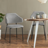 NNEED 6x Dining Chairs Tub Fabric Grey&Black